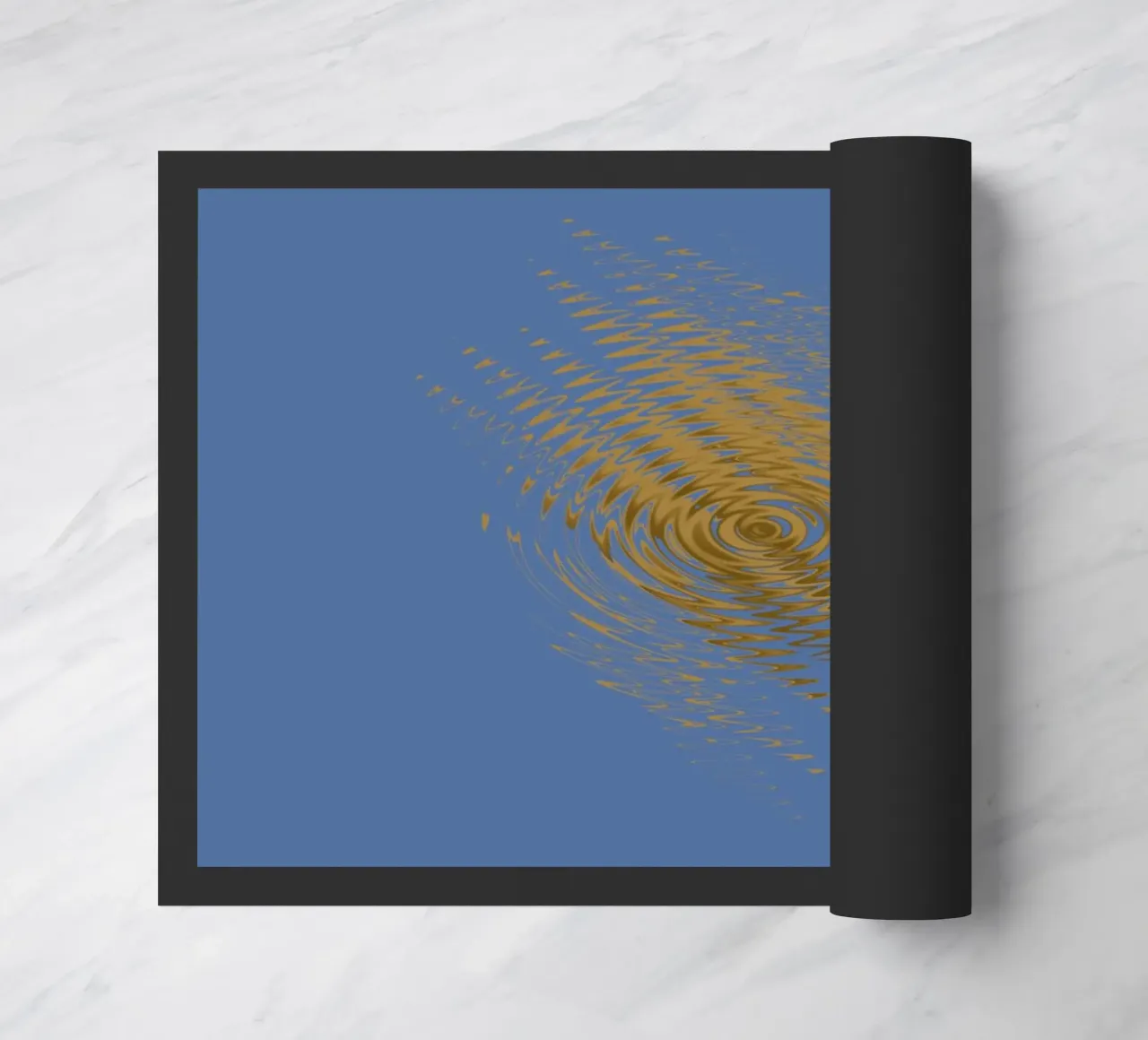 Motif dynamique abstrait en jaune et bleu paillasson de Something for you