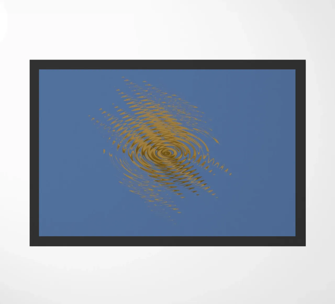 Motif dynamique abstrait en jaune et bleu paillasson de Something for you