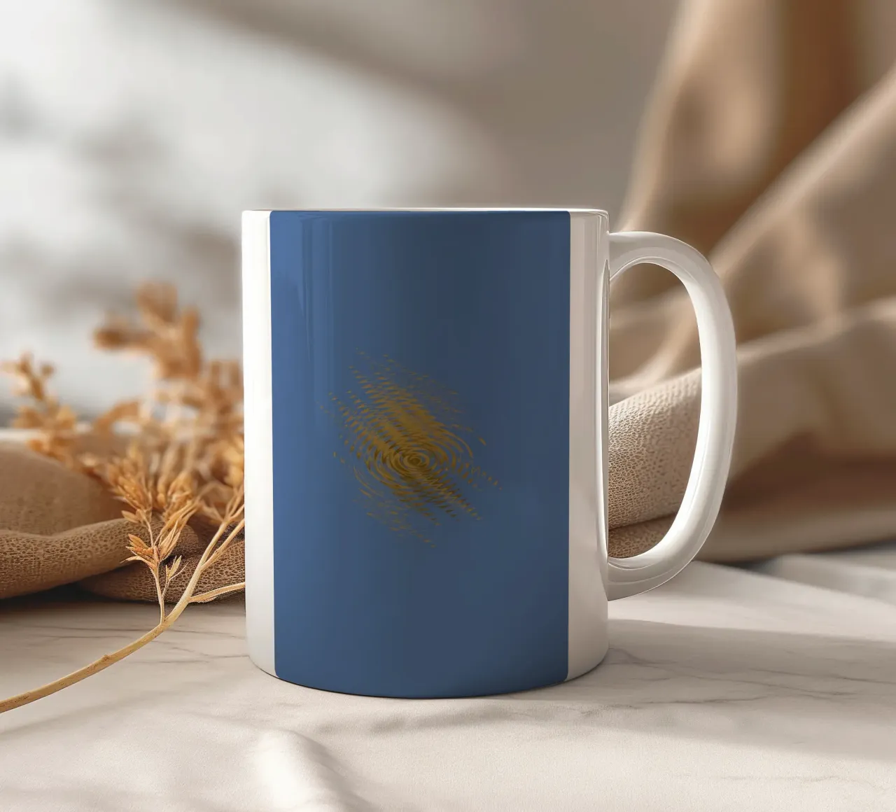 Motif dynamique abstrait en jaune et bleu mug en céramique de Something for you