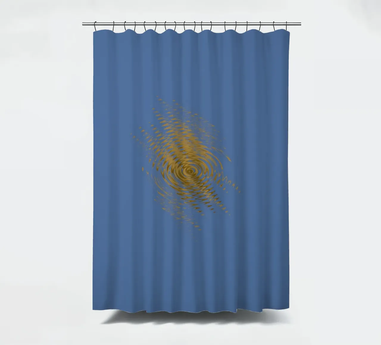 Abstract dynamic pattern in yellow and blue shower curtain by Something for you