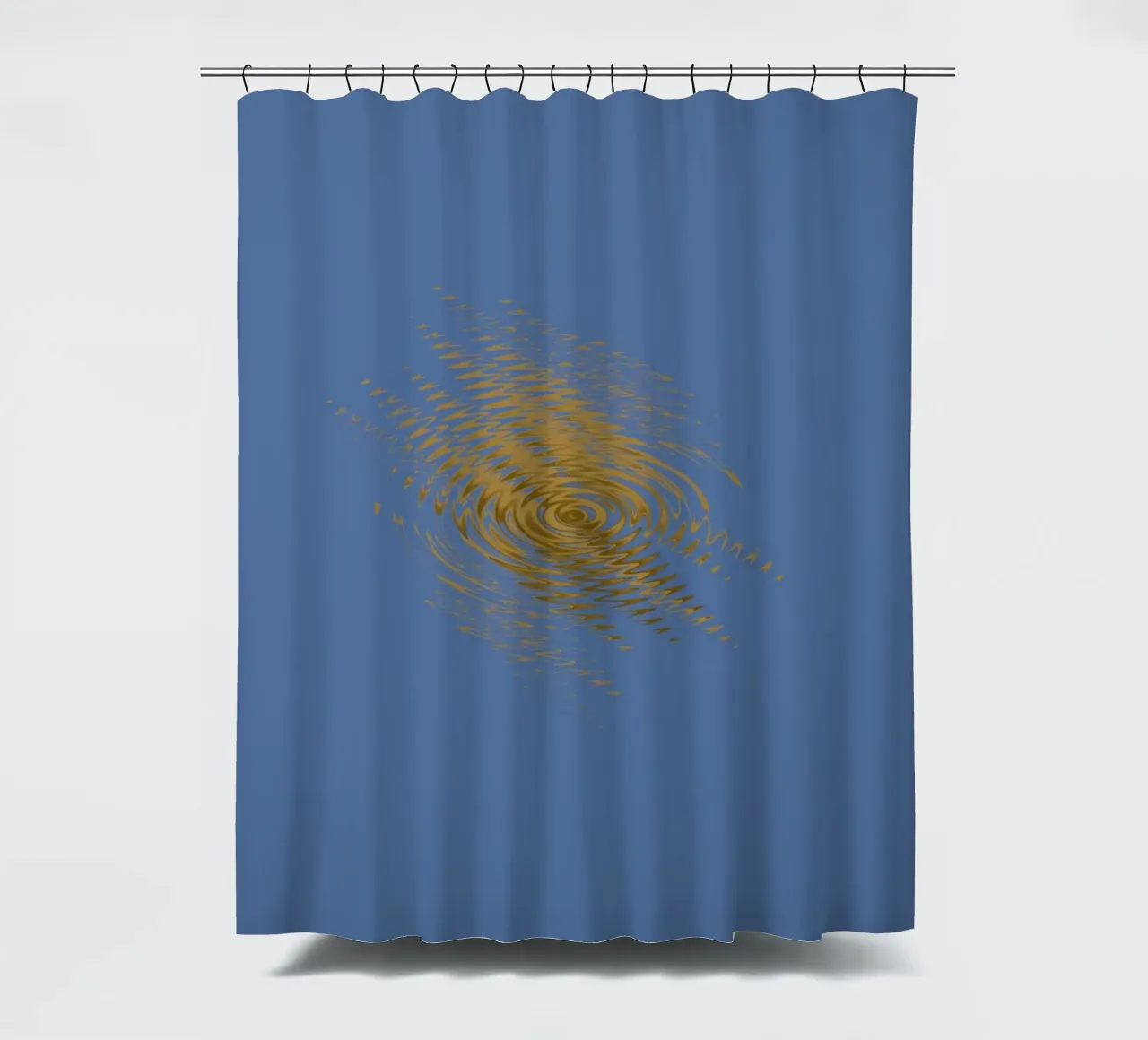 Abstract dynamic pattern in yellow and blue shower curtain by Something for you