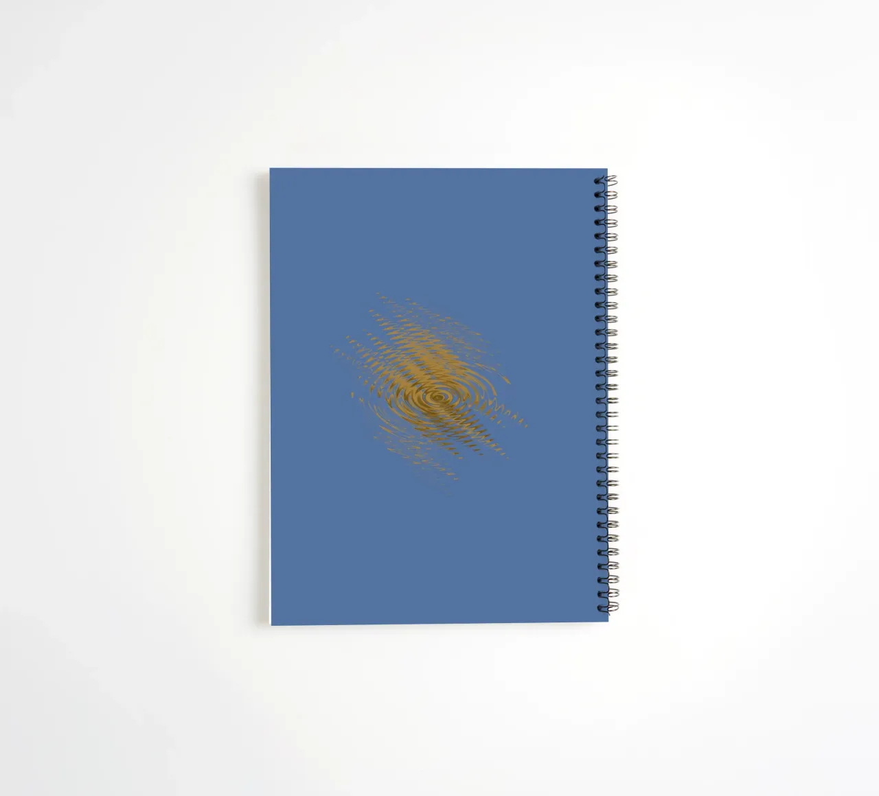 Abstract dynamic pattern in yellow and blue spiral notebook by Something for you