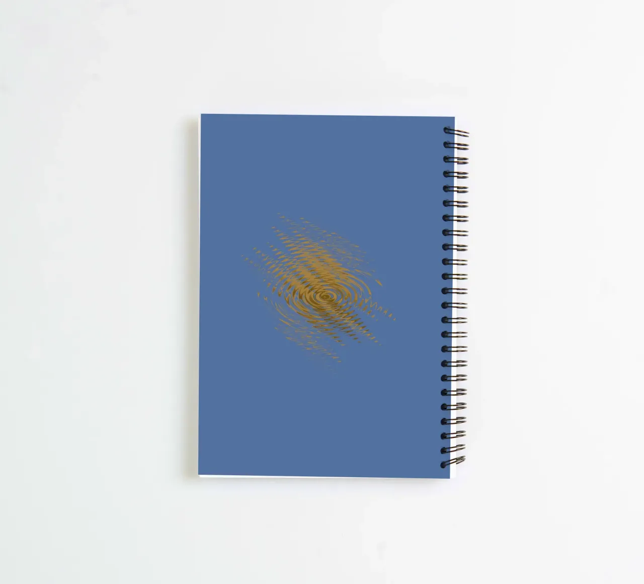 Abstract dynamic pattern in yellow and blue spiral notebook by Something for you