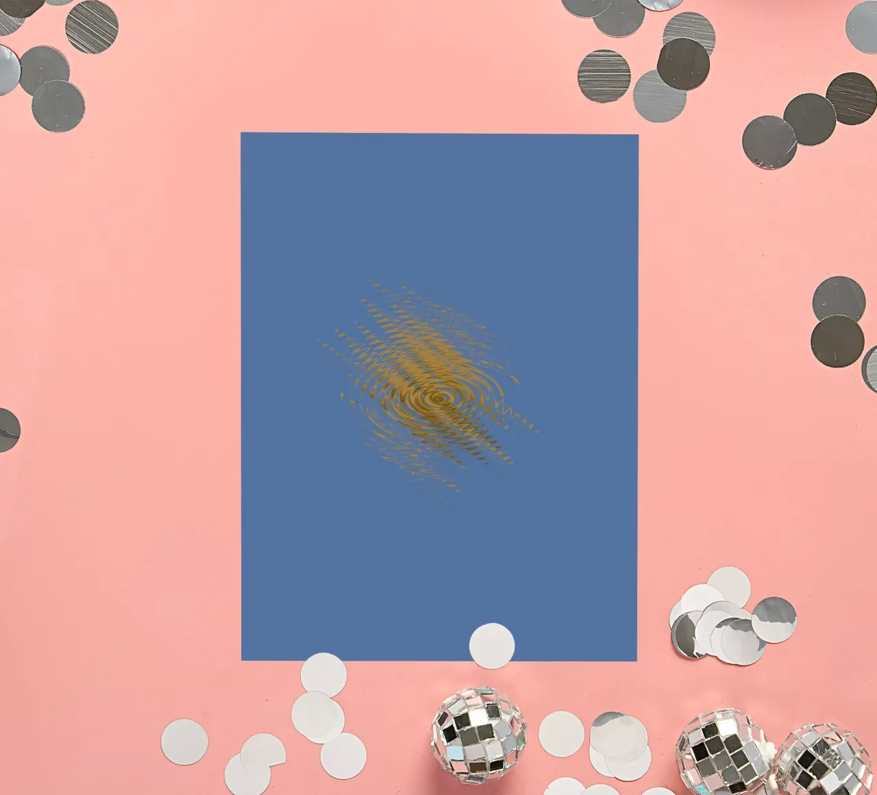 Motif dynamique abstrait en jaune et bleu autocollant de Something for you