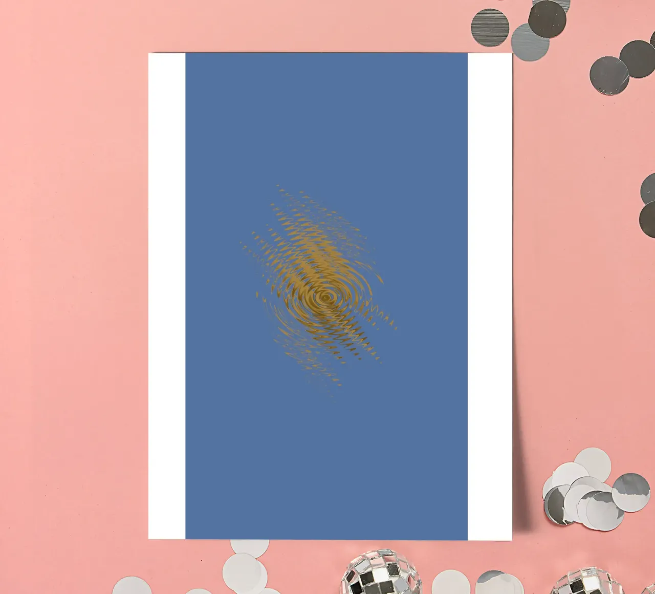 Motif dynamique abstrait en jaune et bleu planche autocollant de Something for you