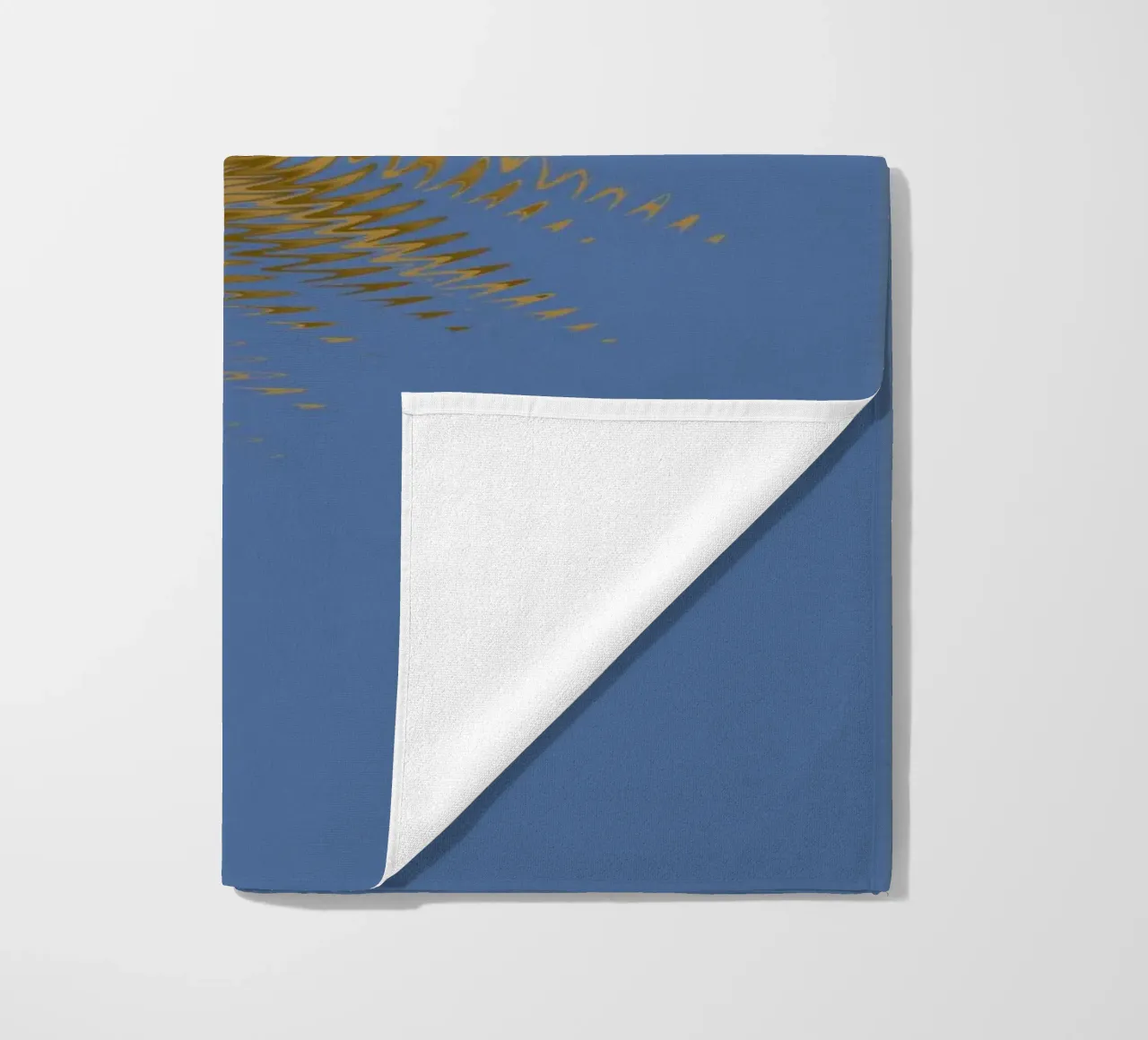 Abstract dynamic pattern in yellow and blue beach towel by Something for you