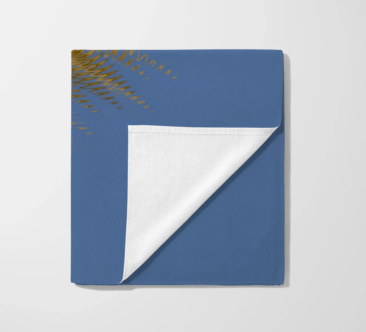 Abstract dynamic pattern in yellow and blue beach towel by Something for you