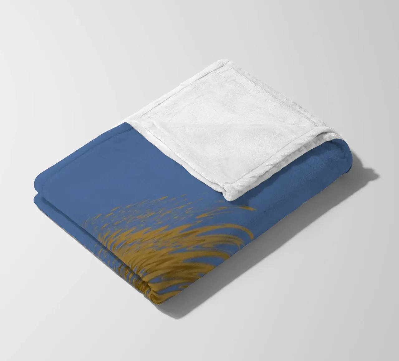 Abstract dynamic pattern in yellow and blue fleece blanket by Something for you
