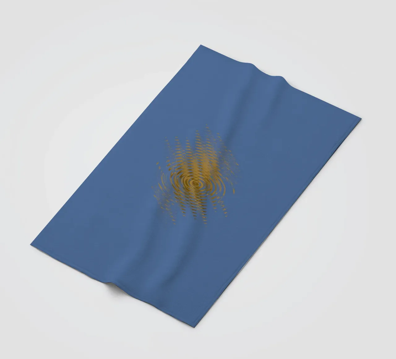 Abstract dynamic pattern in yellow and blue fleece blanket by Something for you