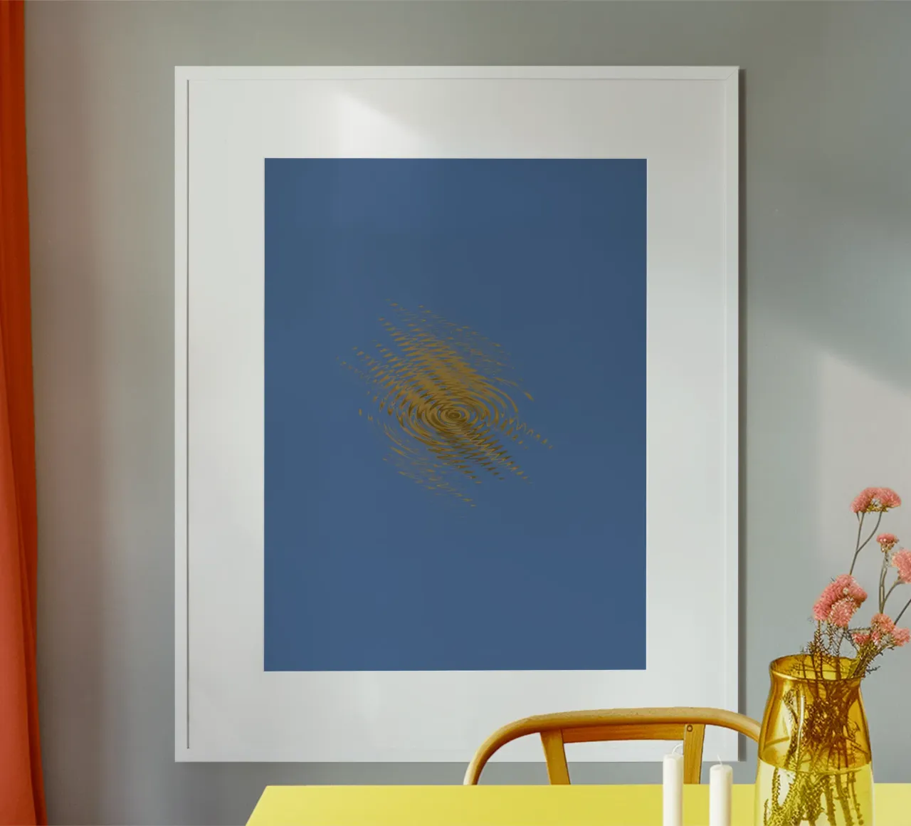 Abstract dynamic pattern in yellow and blue hahnemühle by Something for you