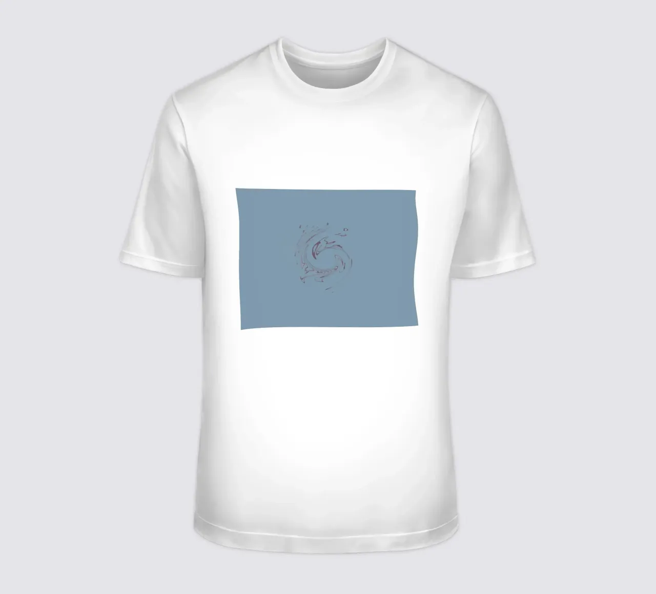 Abstract dynamic circular pattern in blue and purple t-shirt by Something for you