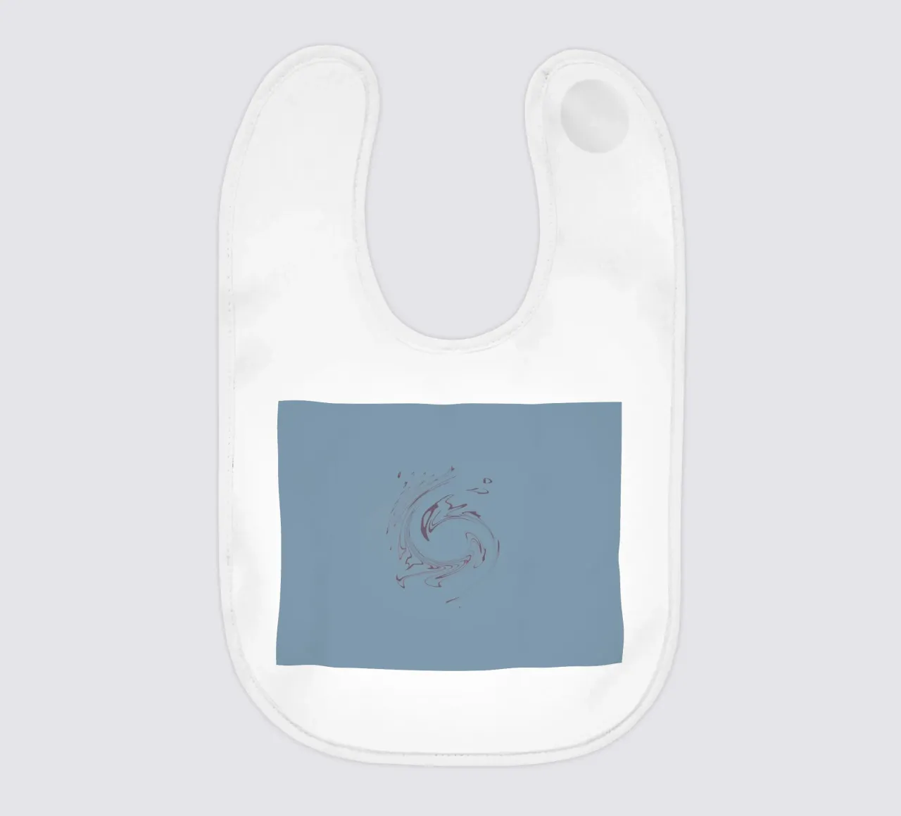 Abstract dynamic circular pattern in blue and purple baby bib by Something for you