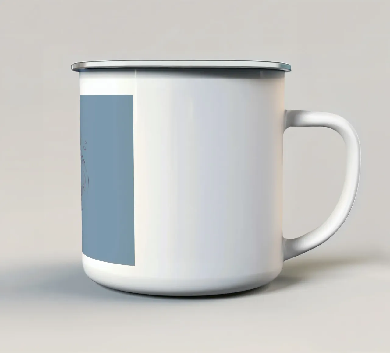 Disegno circolare astratto e dinamico in blu e viola tazza in smalto da Something for you