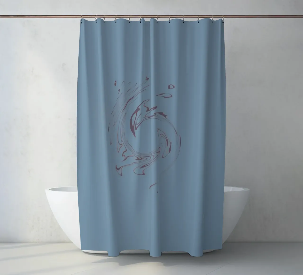 Abstract dynamic circular pattern in blue and purple shower curtain by Something for you