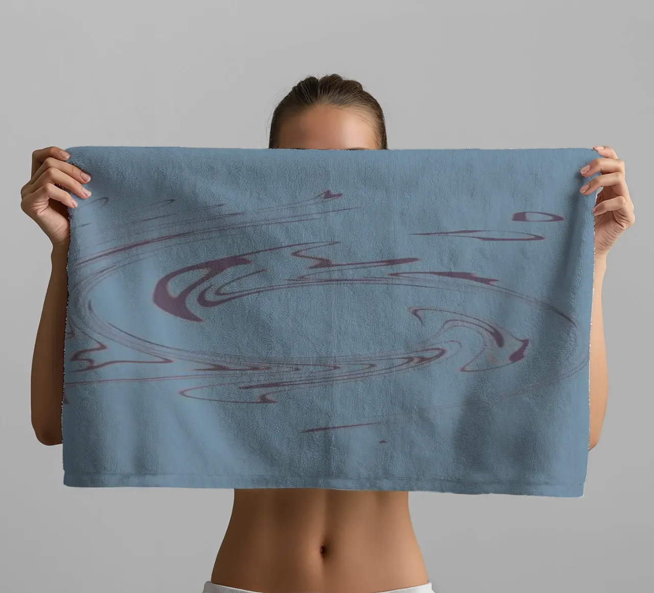 Abstract dynamic circular pattern in blue and purple towel by Something for you