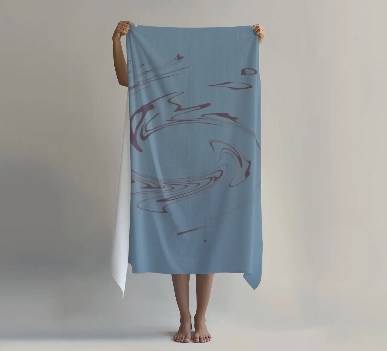 Abstract dynamic circular pattern in blue and purple beach towel by Something for you