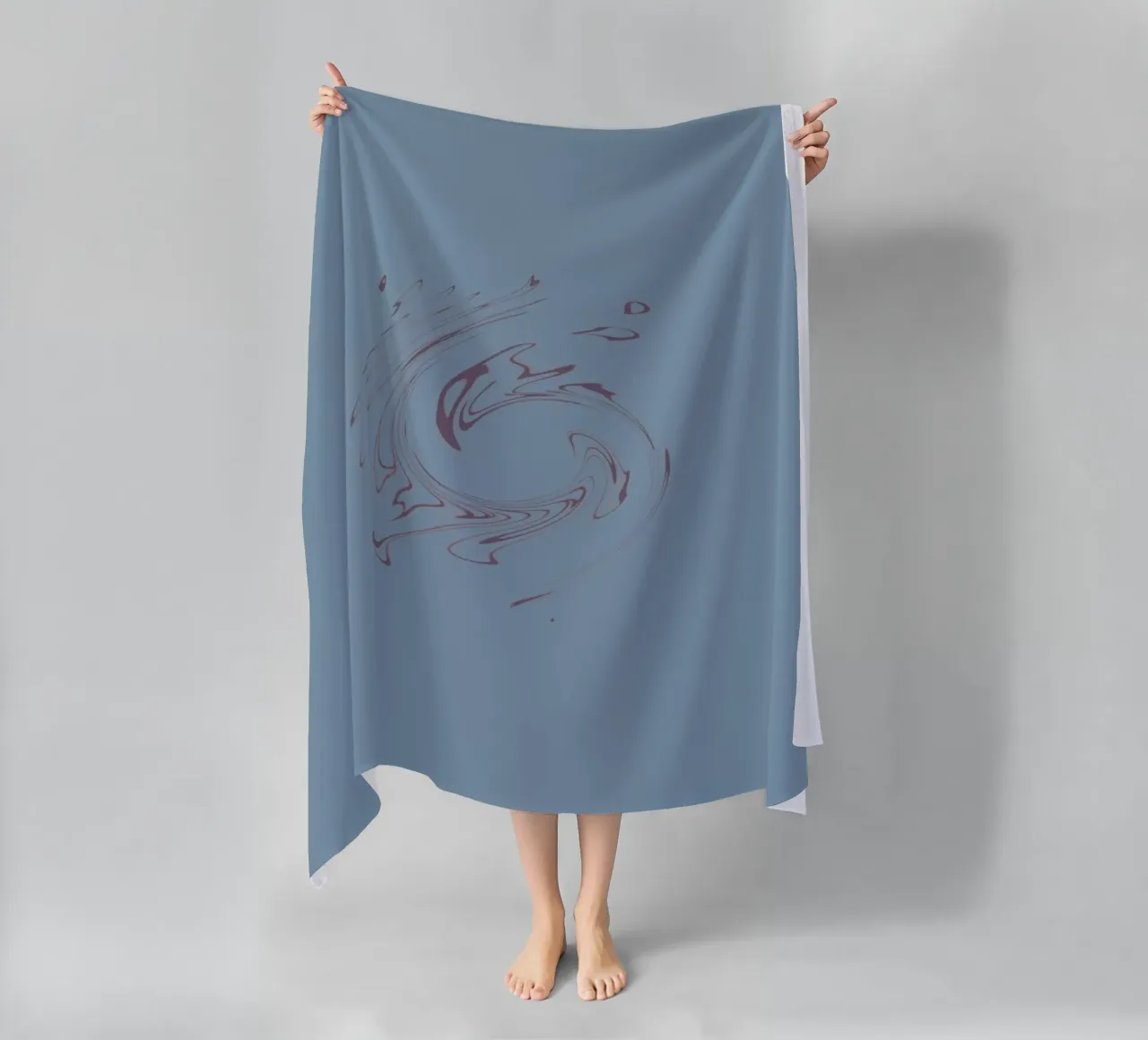 Abstract dynamic circular pattern in blue and purple beach towel by Something for you