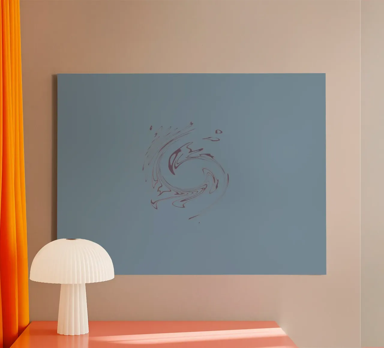 Abstract dynamic circular pattern in blue and purple canvas by Something for you