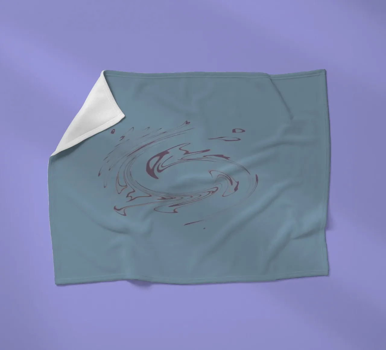Abstract dynamic circular pattern in blue and purple fleece blanket by Something for you
