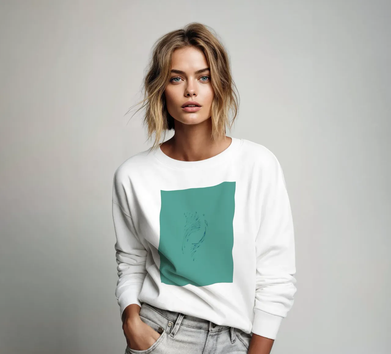Motif circulaire abstrait et dynamique dans les tons bleus sweat de Something for you