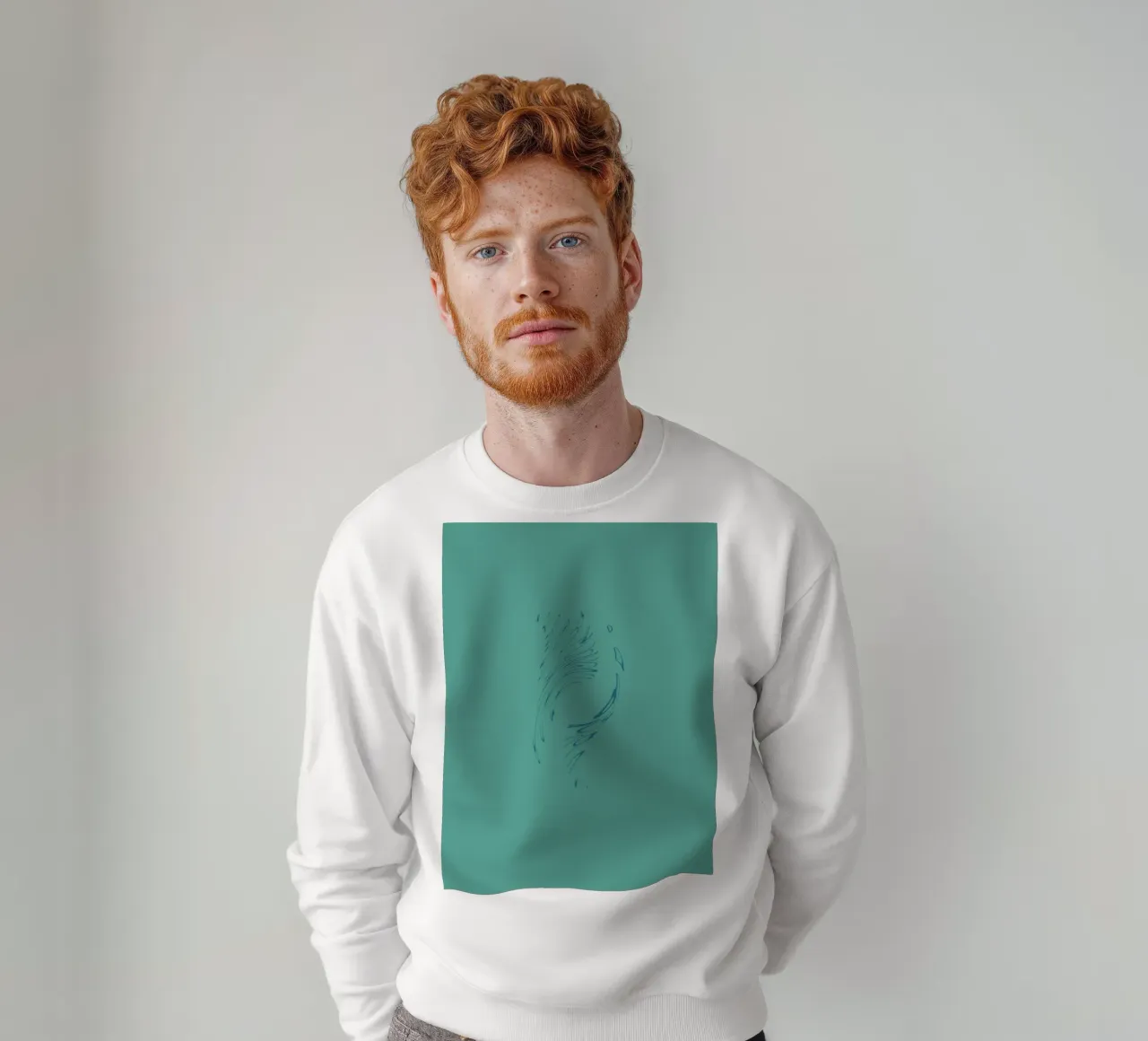 Motif circulaire abstrait et dynamique dans les tons bleus sweat de Something for you