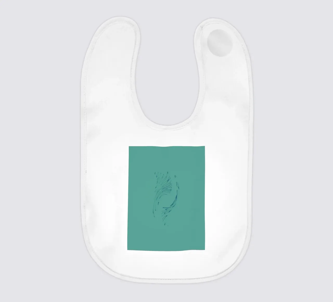 Abstract dynamic circular pattern in blue tones baby bib by Something for you