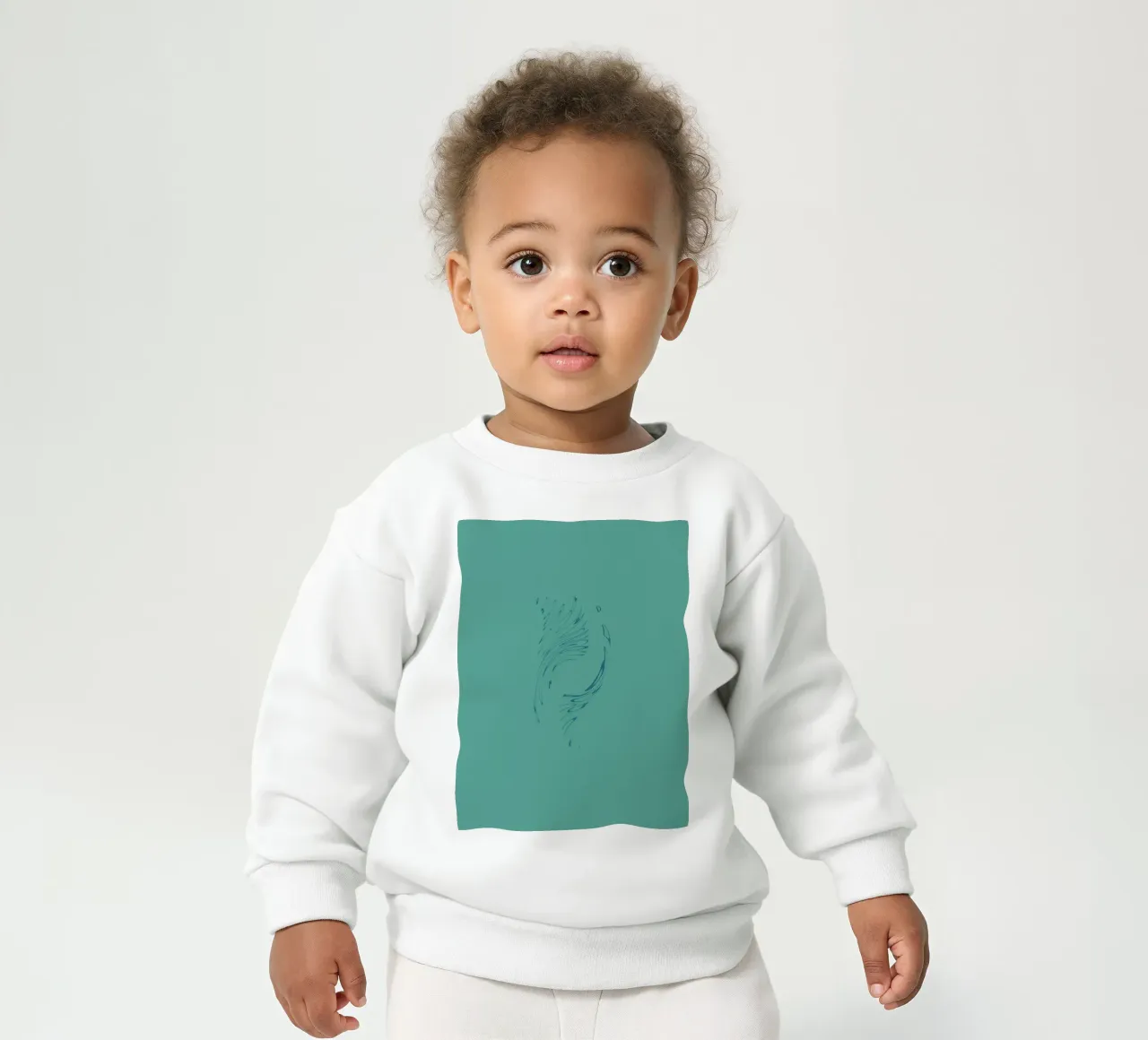 Abstract dynamic circular pattern in blue tones baby sweatshirt by Something for you