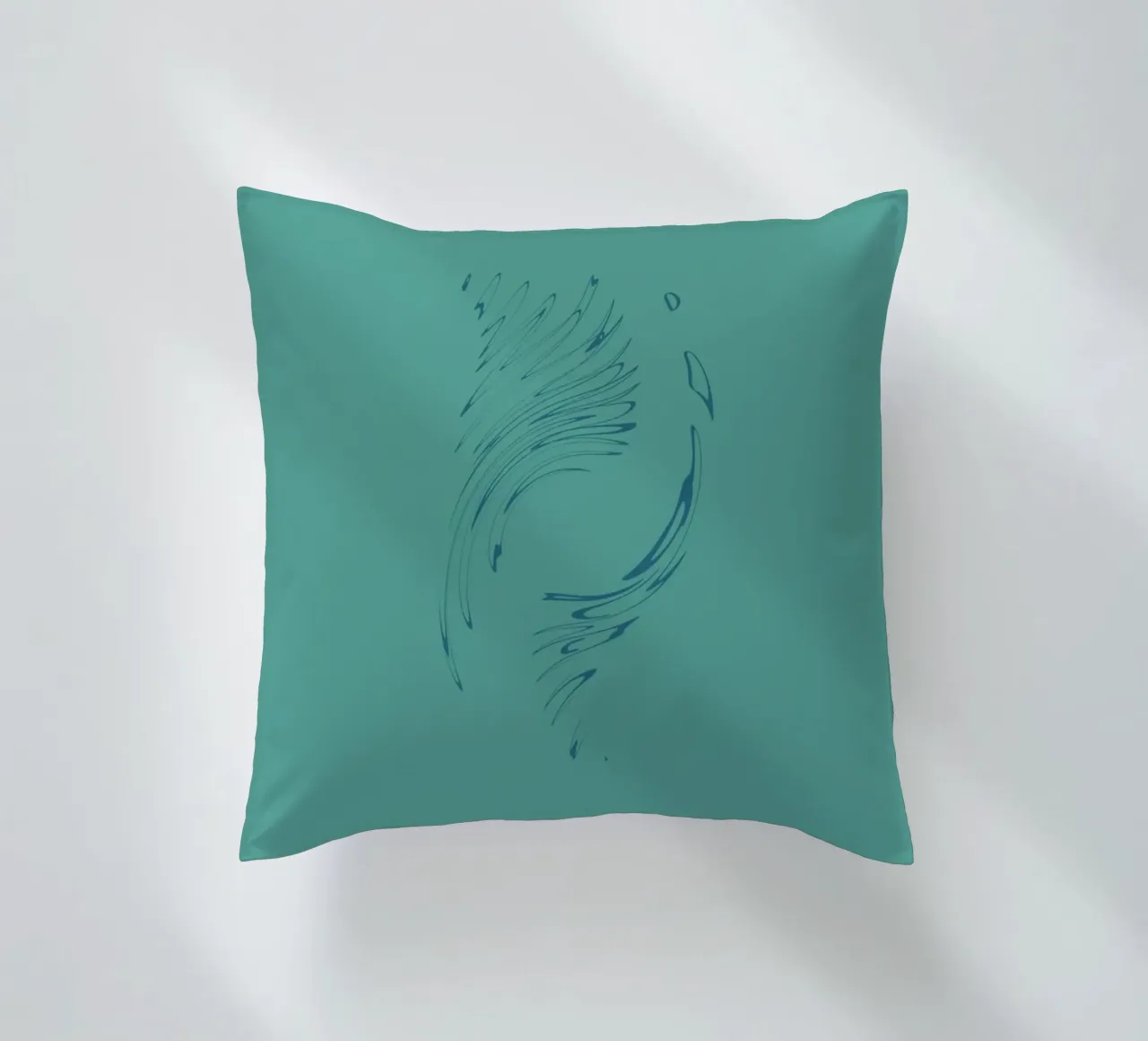 Abstract dynamic circular pattern in blue tones decorative cushion by Something for you