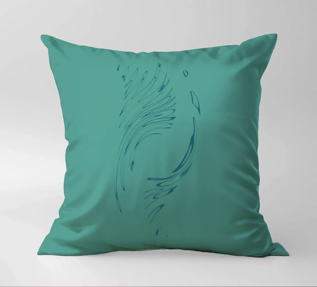 Abstract dynamic circular pattern in blue tones decorative cushion by Something for you