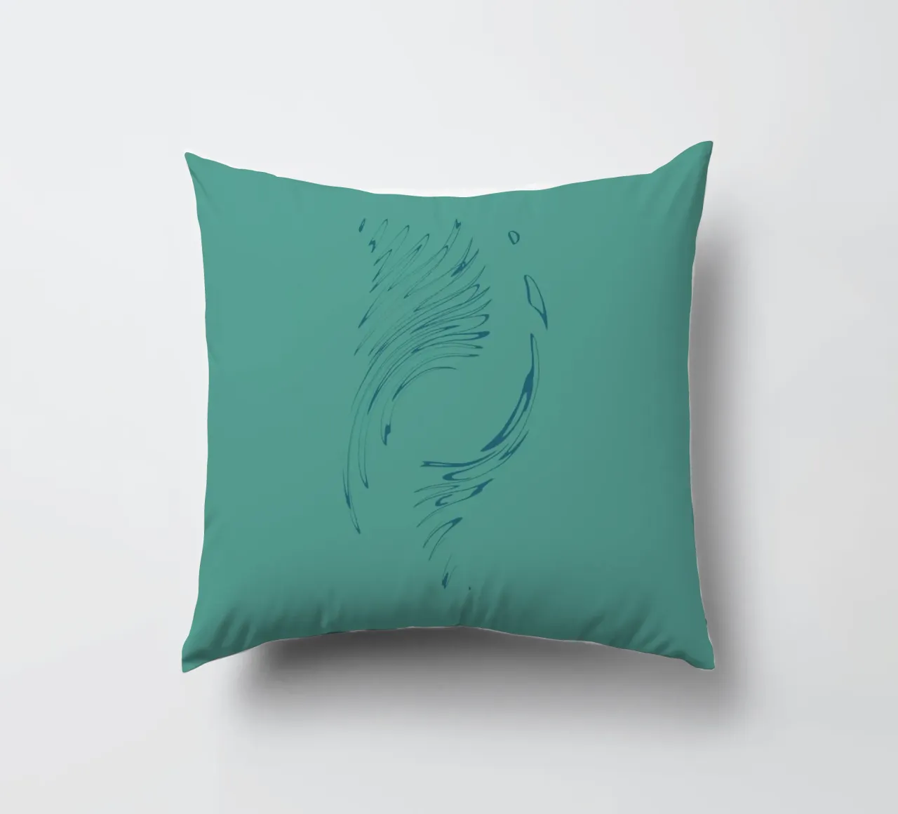 Abstract dynamic circular pattern in blue tones decorative cushion by Something for you