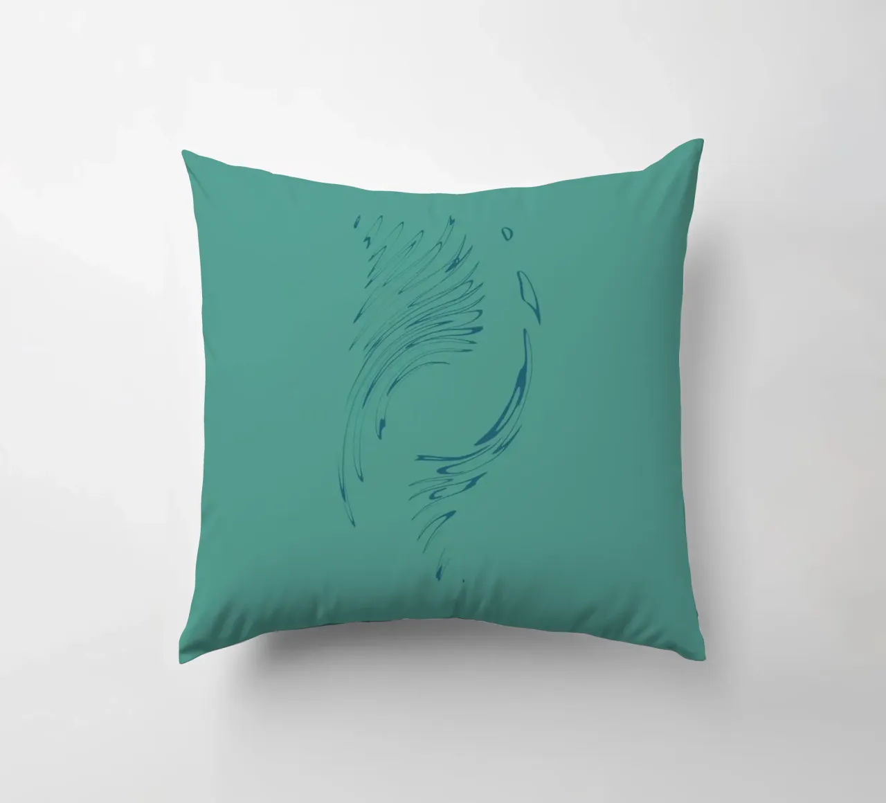 Abstract dynamic circular pattern in blue tones decorative cushion by Something for you