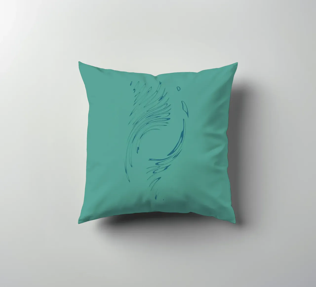 Abstract dynamic circular pattern in blue tones decorative cushion by Something for you