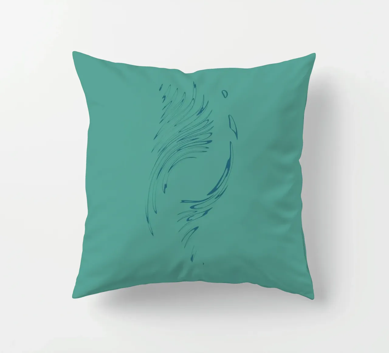 Abstract dynamic circular pattern in blue tones decorative cushion by Something for you