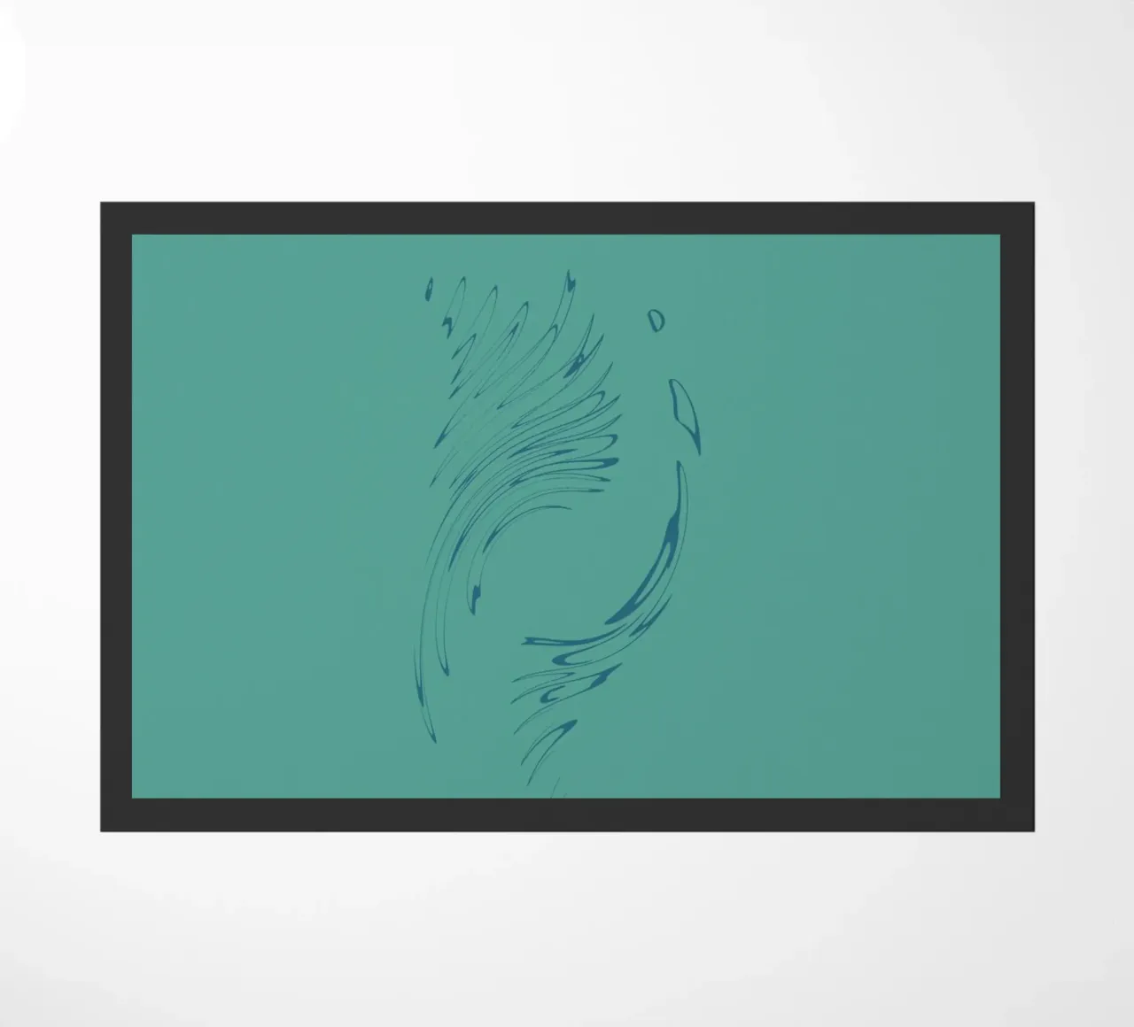 Abstract dynamic circular pattern in blue tones doormat by Something for you