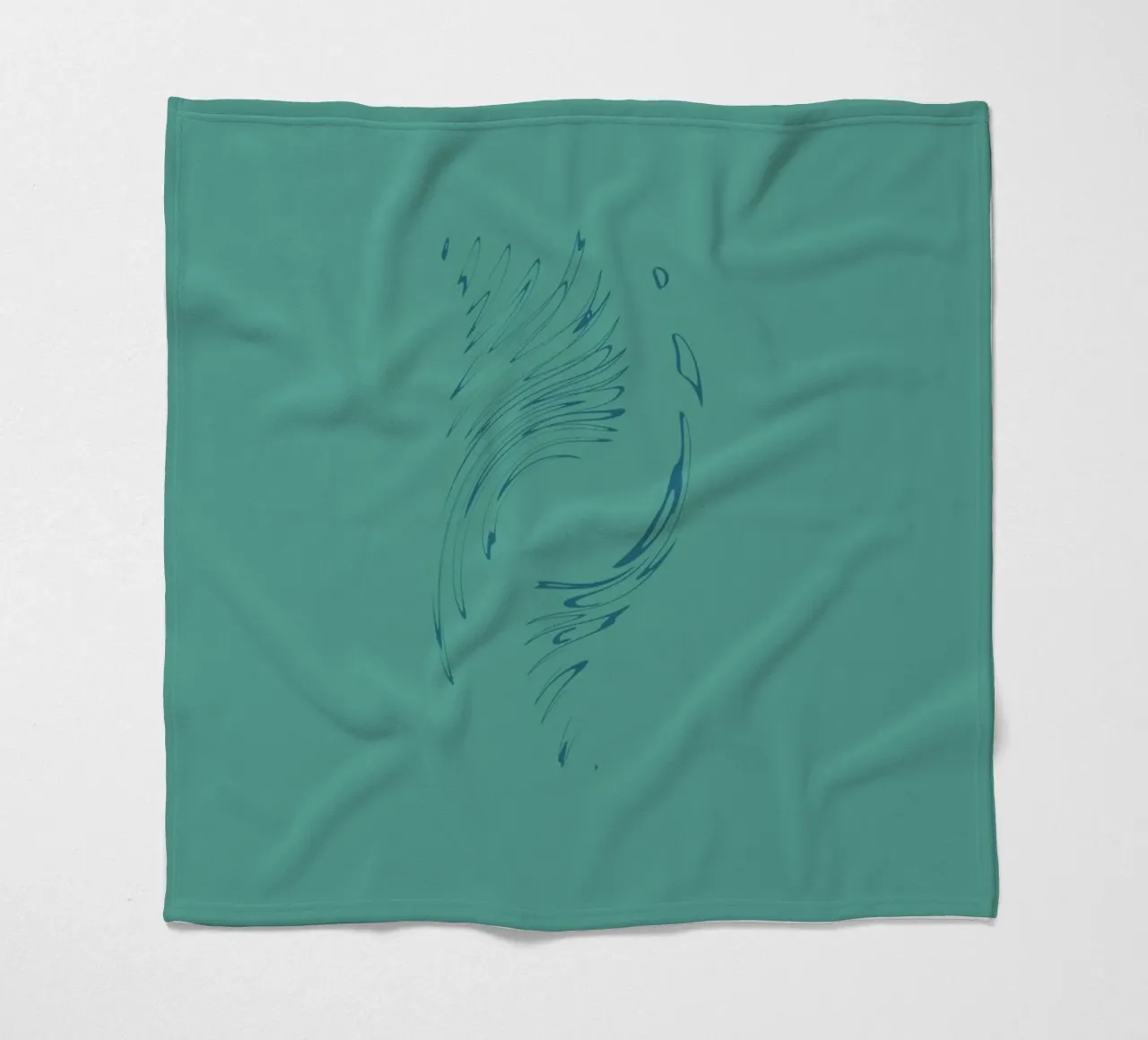 Abstract dynamic circular pattern in blue tones fleece blanket by Something for you