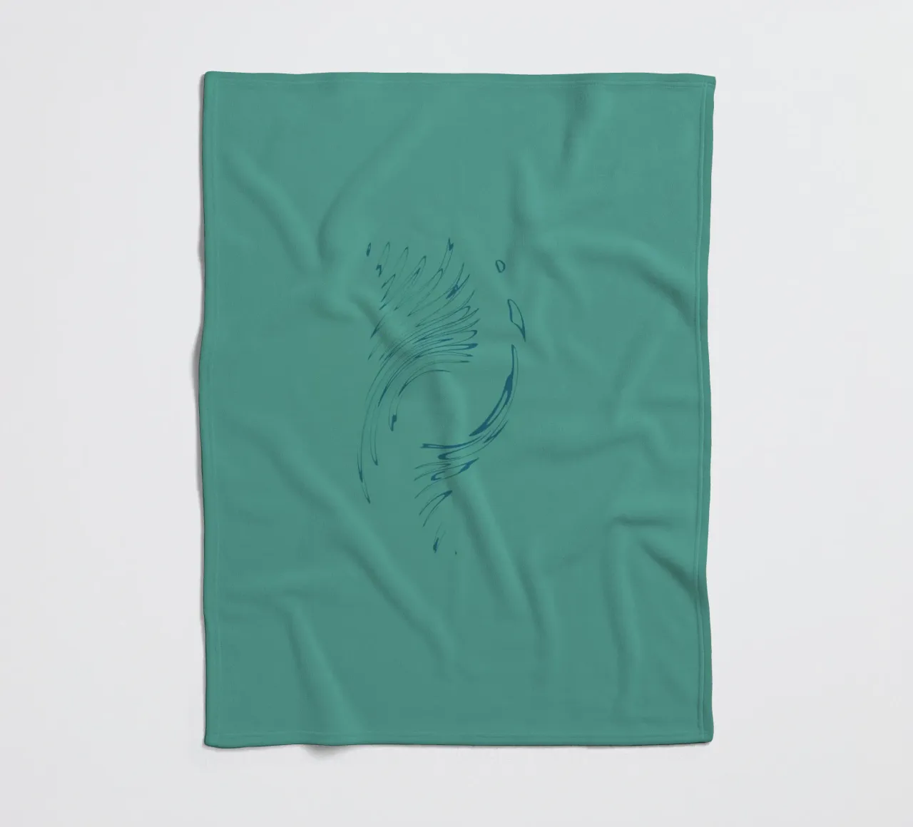 Abstract dynamic circular pattern in blue tones fleece blanket by Something for you