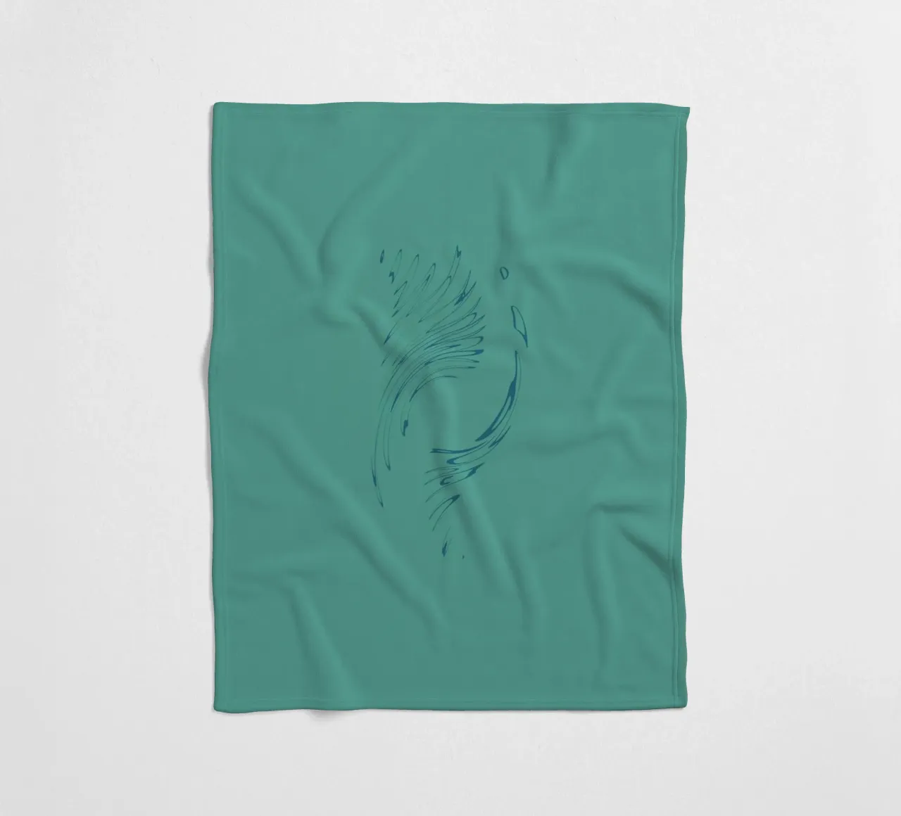 Abstract dynamic circular pattern in blue tones fleece blanket by Something for you