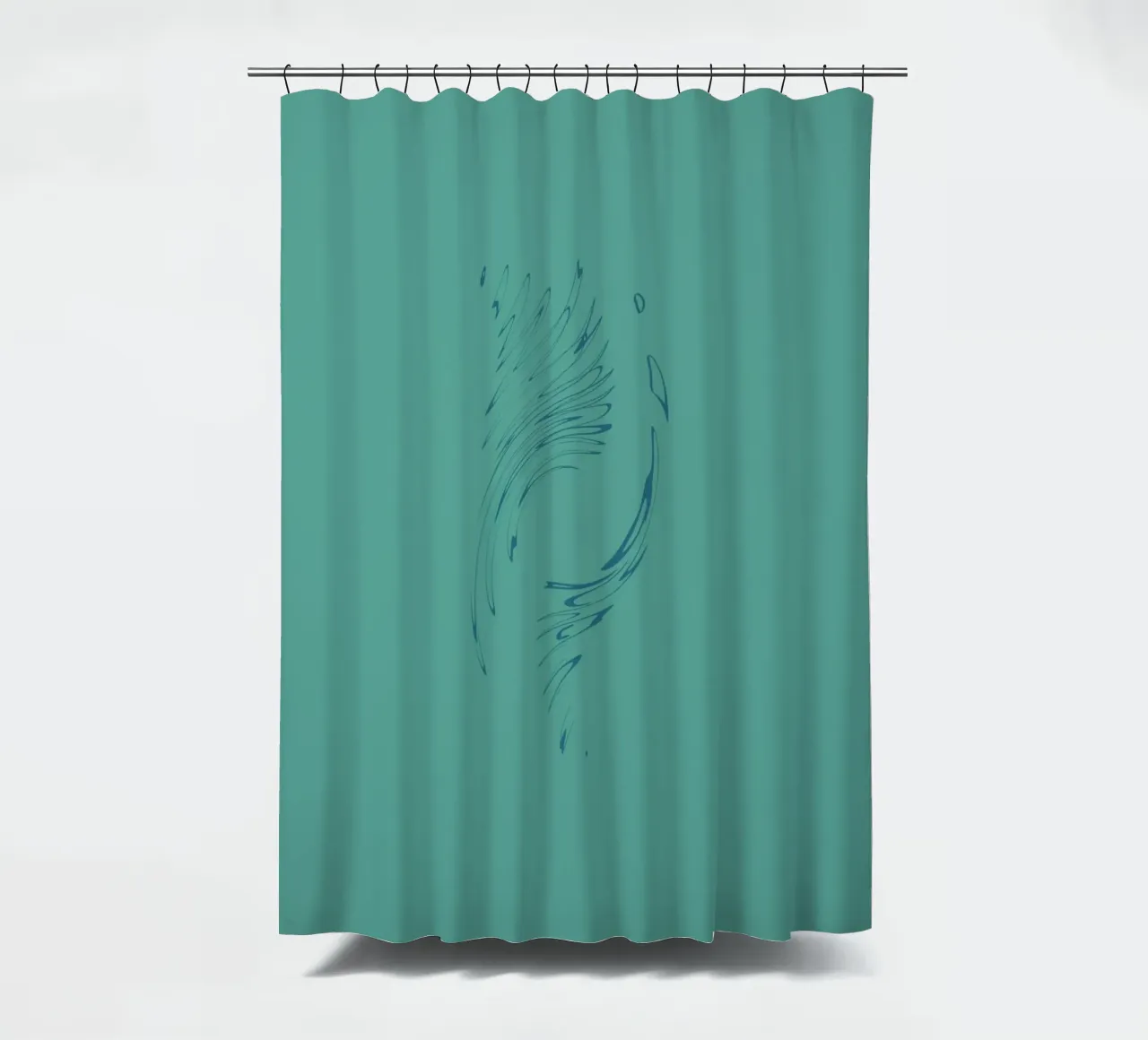 Abstract dynamic circular pattern in blue tones shower curtain by Something for you