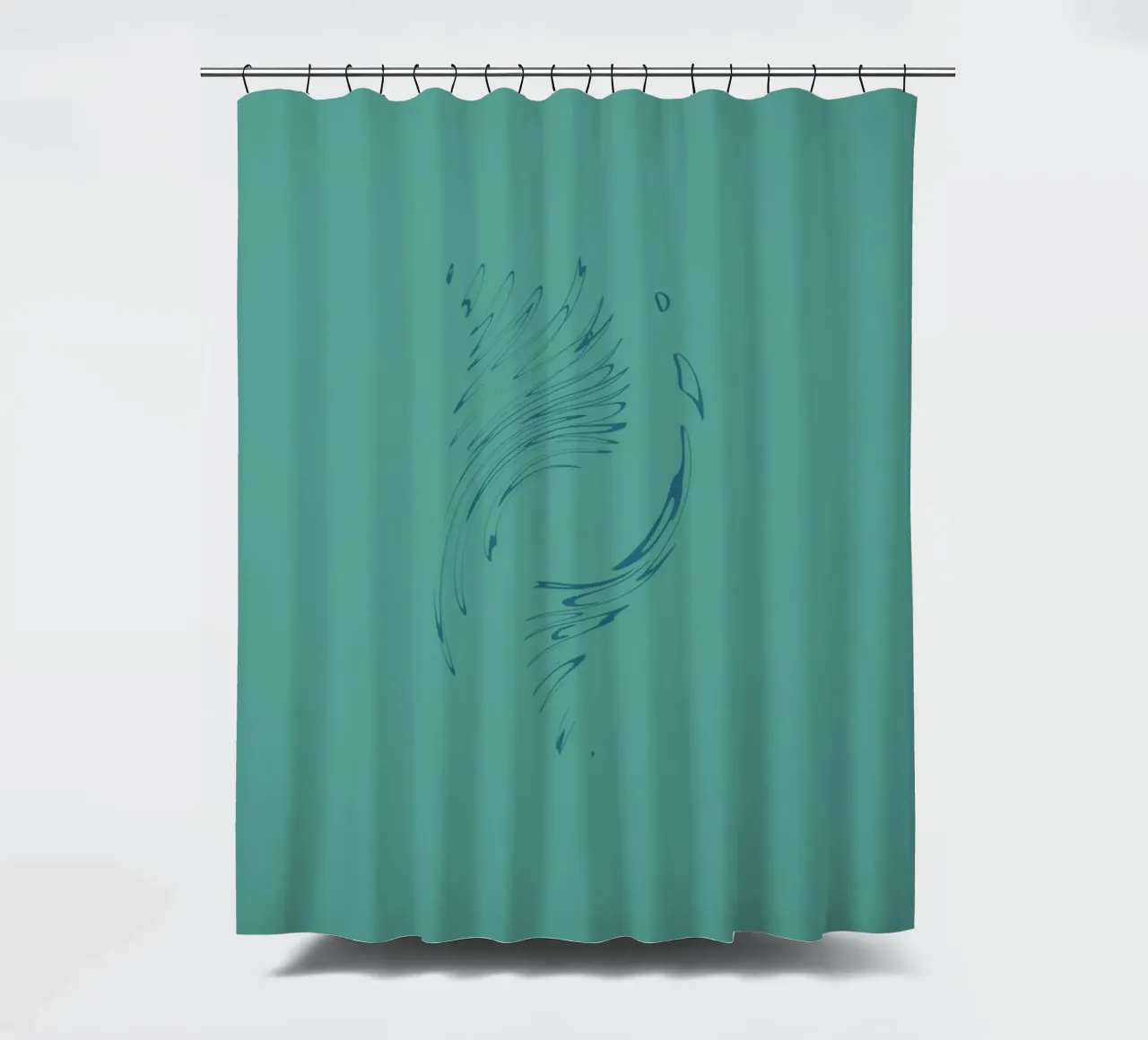 Abstract dynamic circular pattern in blue tones shower curtain by Something for you