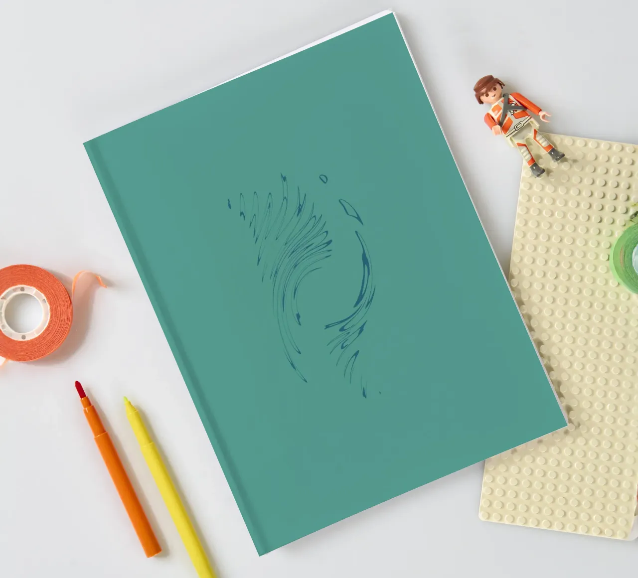 Abstract dynamic circular pattern in blue tones notebook by Something for you