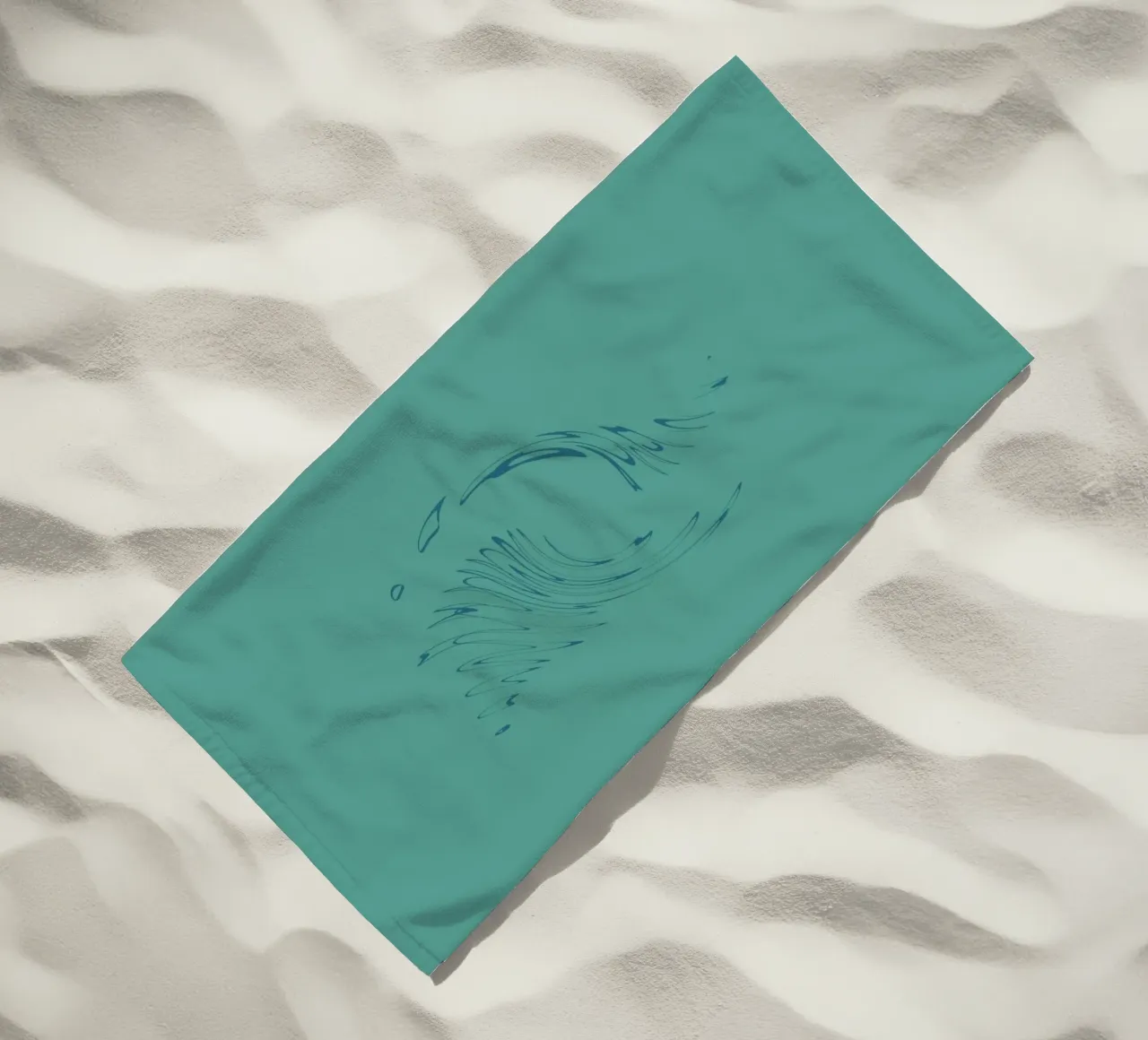 Abstract dynamic circular pattern in blue tones beach towel by Something for you