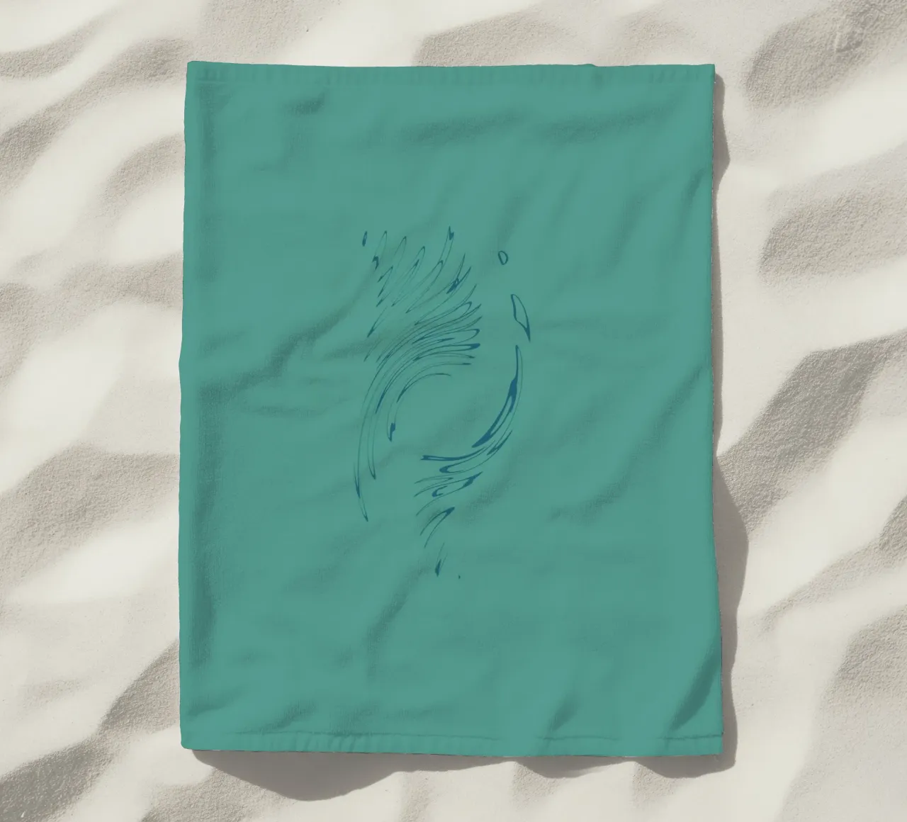 Abstract dynamic circular pattern in blue tones beach towel by Something for you