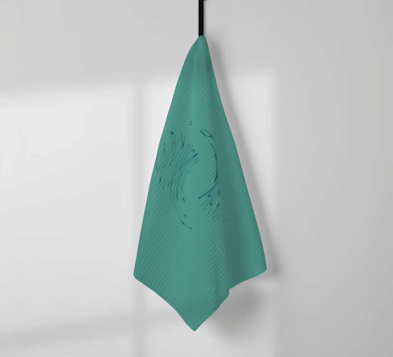 Abstract dynamic circular pattern in blue tones tea towel by Something for you