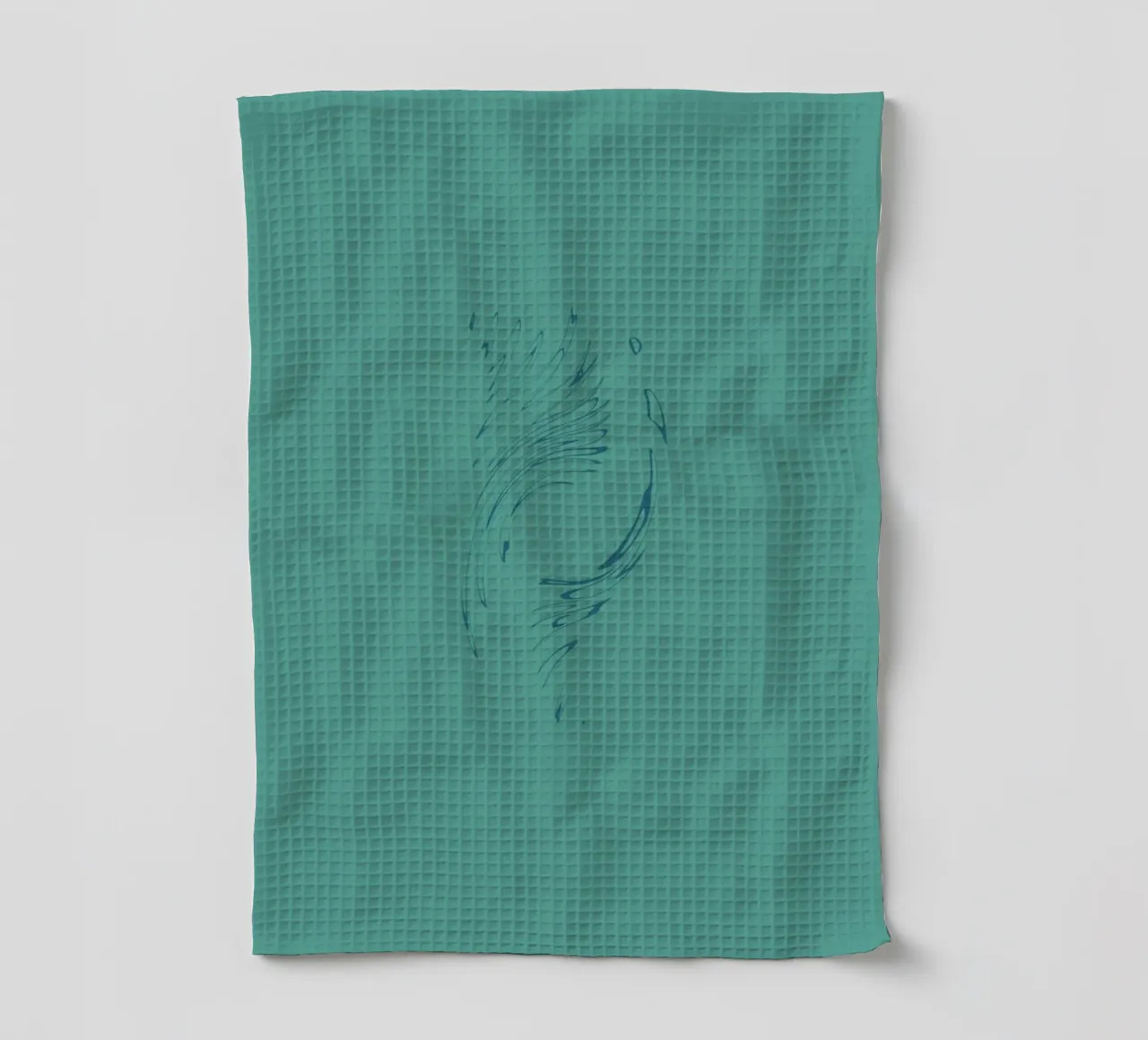 Abstract dynamic circular pattern in blue tones tea towel by Something for you