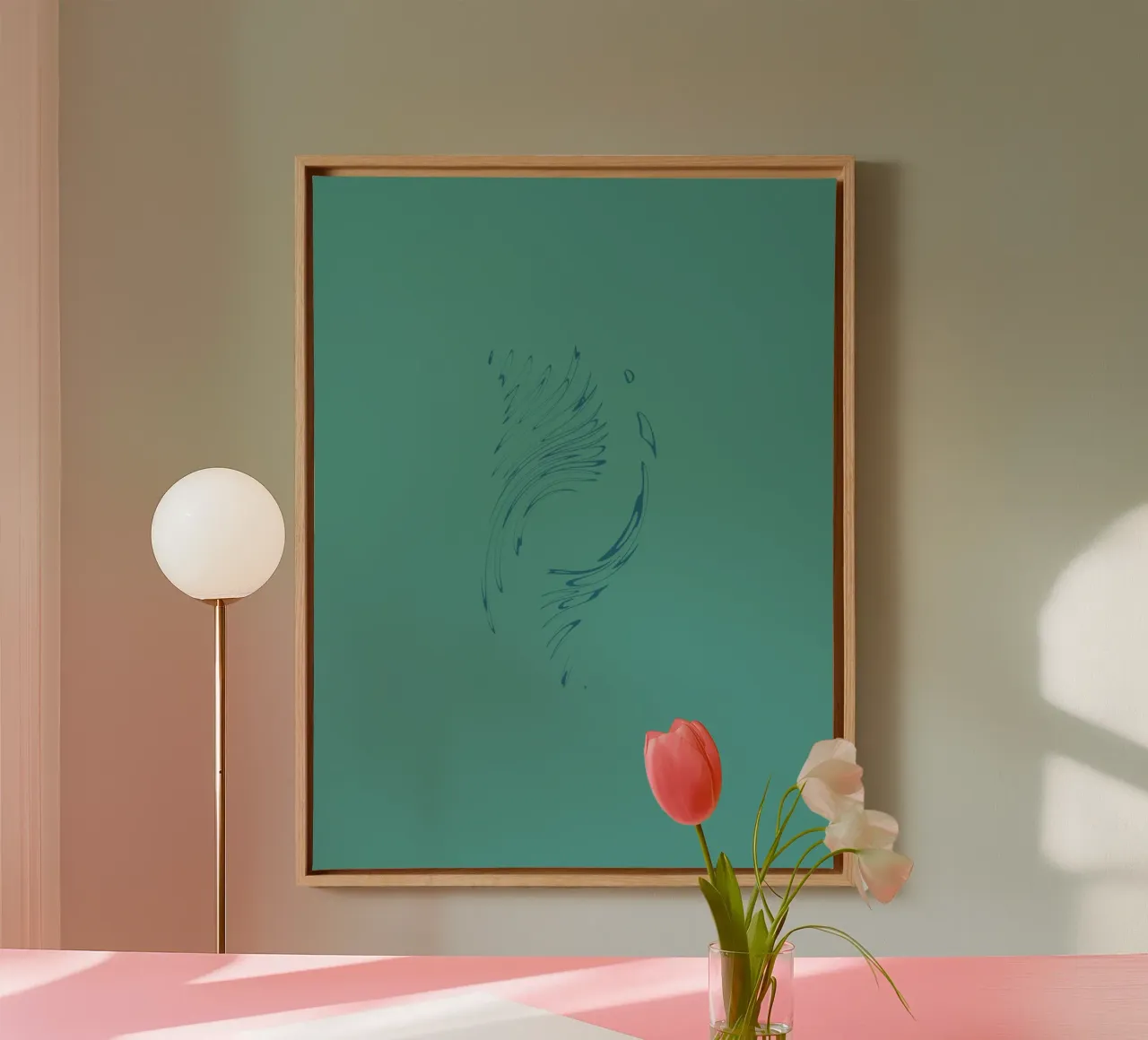 Abstract dynamic circular pattern in blue tones canvas by Something for you