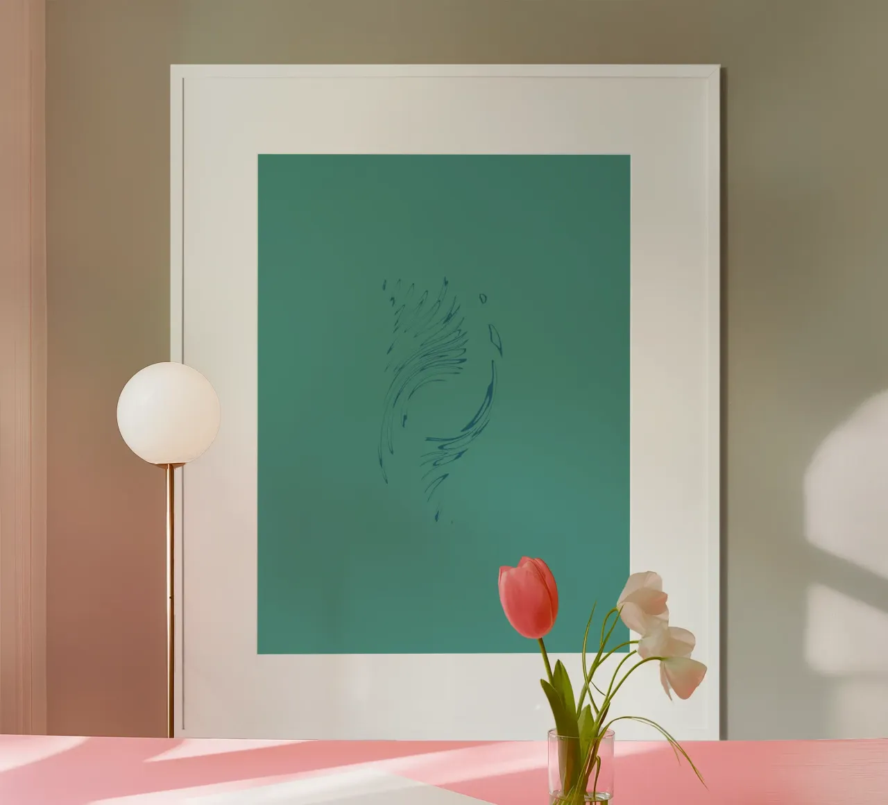 Motif circulaire abstrait et dynamique dans les tons bleus hahnemühle de Something for you