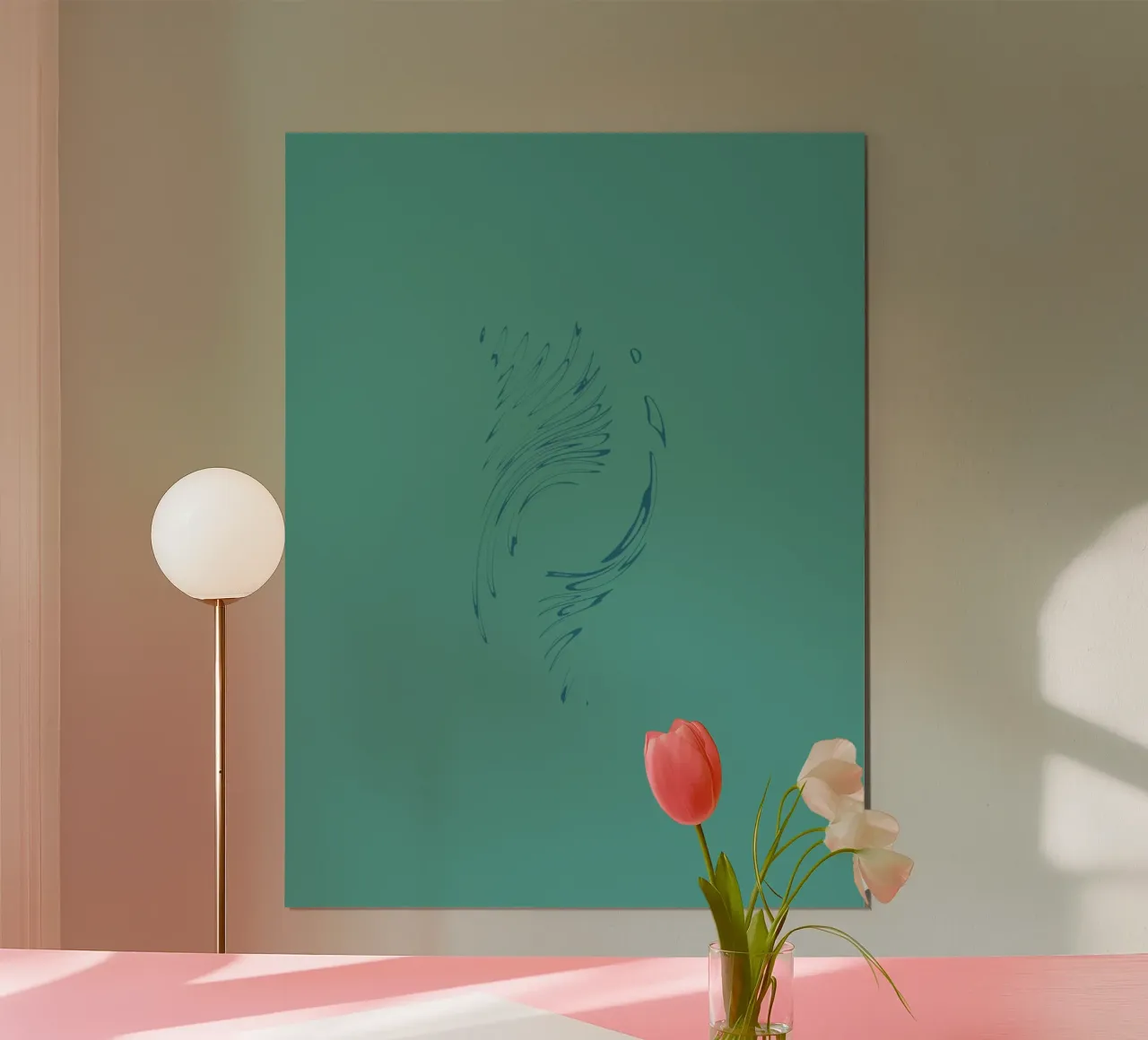 Motif circulaire abstrait et dynamique dans les tons bleus hahnemühle de Something for you