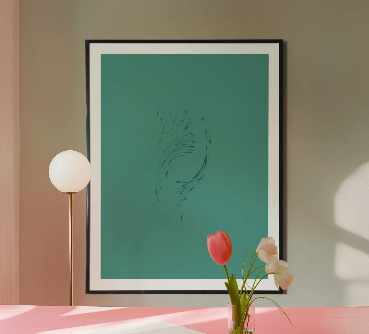 Abstract dynamic circular pattern in blue tones hahnemühle by Something for you