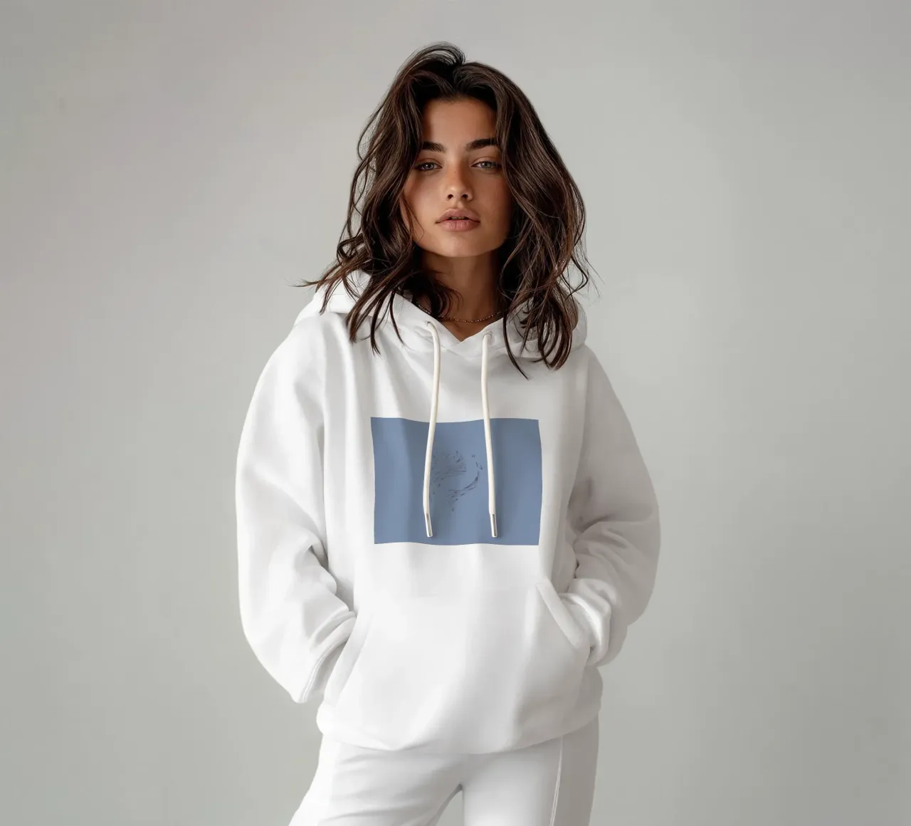 Abstract dynamic circular pattern in blue tones hoodie by Something for you