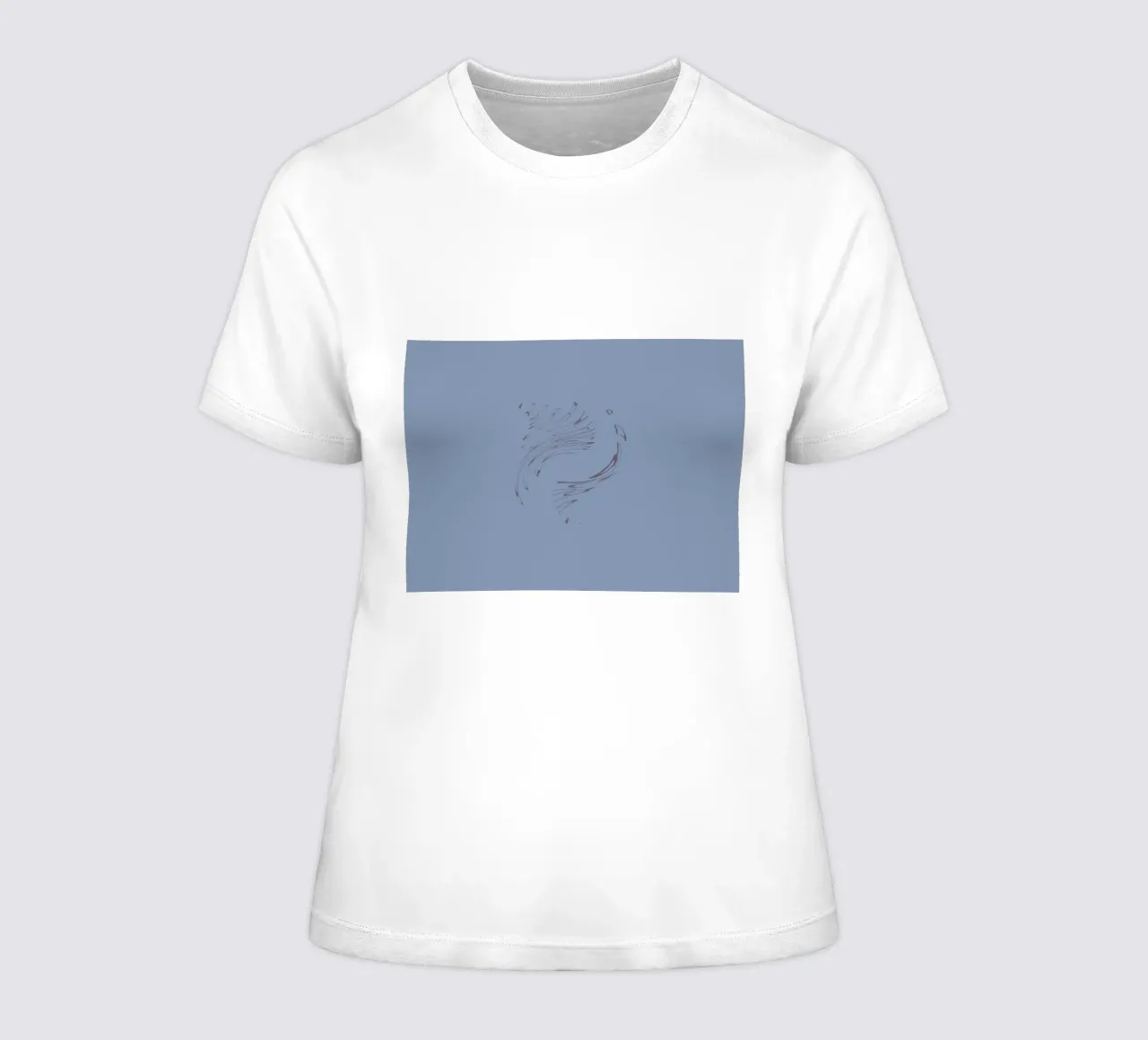 Abstract dynamic circular pattern in blue tones women's fitted t-shirt by Something for you